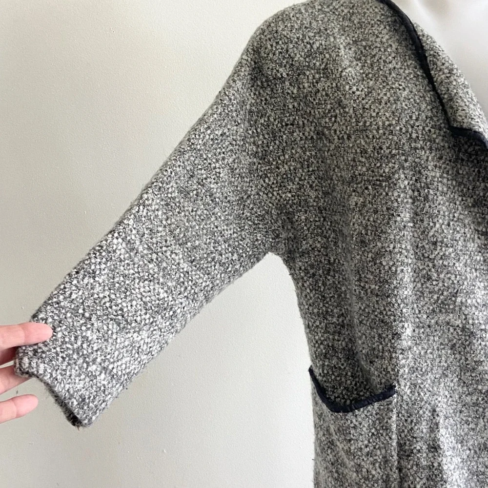 ASTR The Label Womens XS Grey Boucle Open Front Cardigan Sweater Wool Blend Coat
